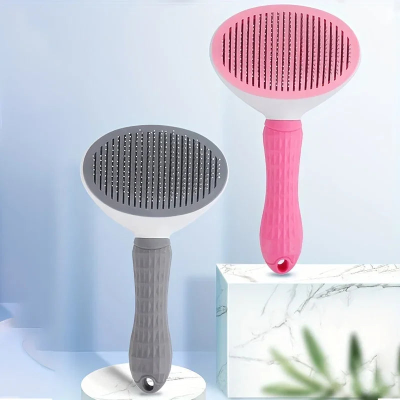 One-Click Self-Cleaning Pet Slicker Brush