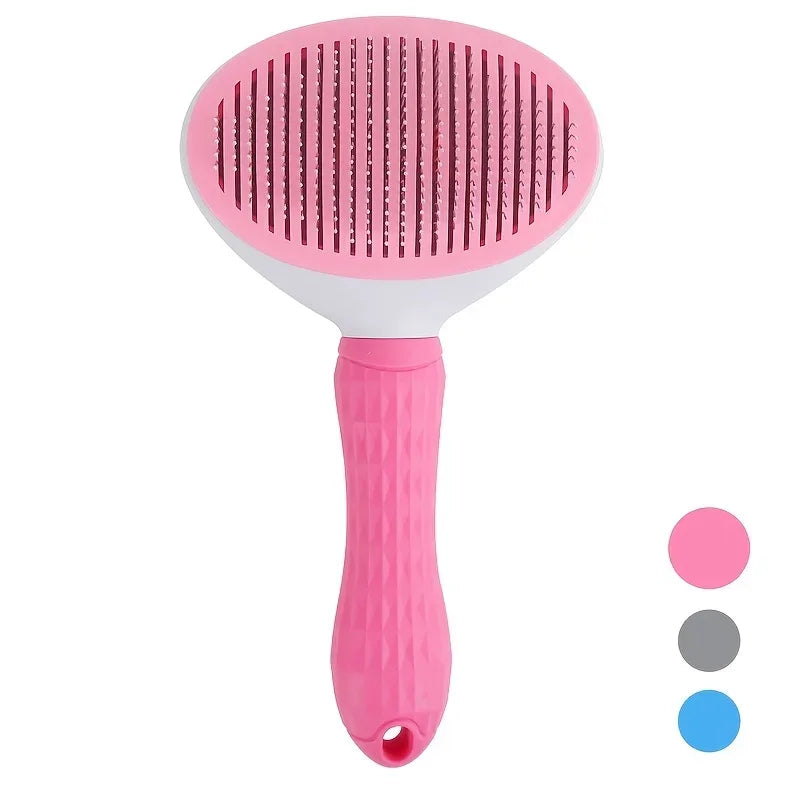 One-Click Self-Cleaning Pet Slicker Brush