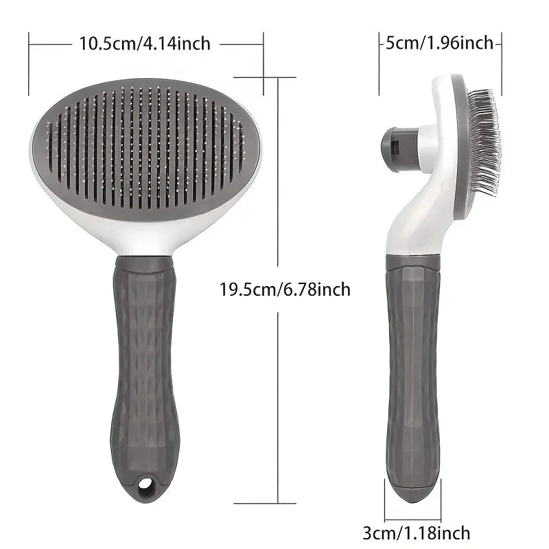 One-Click Self-Cleaning Pet Slicker Brush